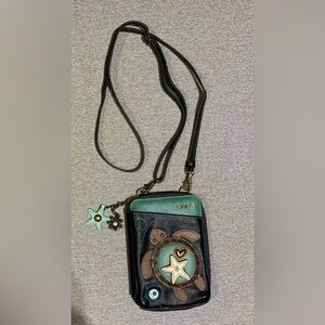 Chala Crossbody Wallet Bag Turtle Design with Charms